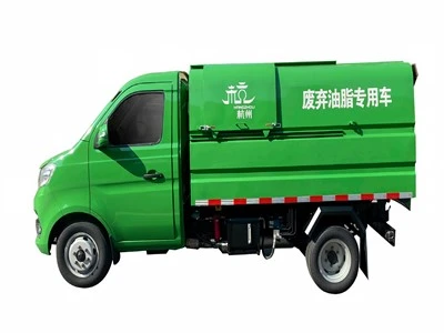 Self-dumping grease collection vehicle